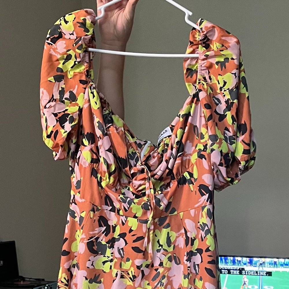 Keyhole Tie Front Midi A Line Dress - PLUS SIZE